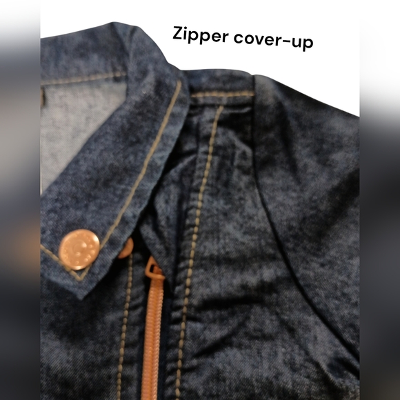 Vince Camuto blue Denim Jacket Toddler Girl T 3. Copper hardware. Cropped - Picture 4 of 7